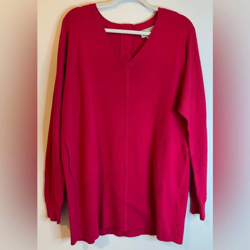 Saturday Sunday by Anthropologie Women’s Long Red Ribbed Tunic Oversized Size XS